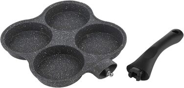 Haofy Egg Pan, 4-Hole Egg Burger Pan, Non-Stick Breakfast Omelette Pancake Pan for Electric Ceramic Stove, Not Available for Induction Cookers