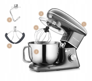 Кухонний комбайн Mozano Kitchen Machine 3200, 2000 Вт, сріблястий
