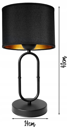 Стильна настільна нічна лампа, чорно-золотий абажур, сучасний лофт LED