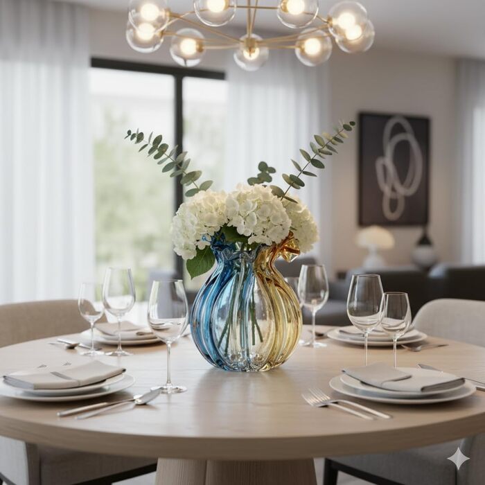 Скляна ваза ручної роботи, велика, сучасний дизайн, для дому, весілля та декору, підходить для квітів