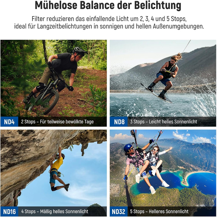Фільтри NEEWER CPL ND для GoPro Hero 13 12 11 10 9: комплект 6 шт. (CPL, ND8, ND16, ND32, ND64, ND1000)