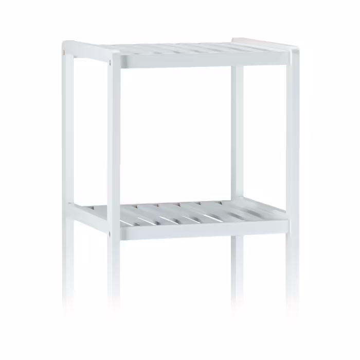 Relaxdays Bamboo Bathroom Shelf, White