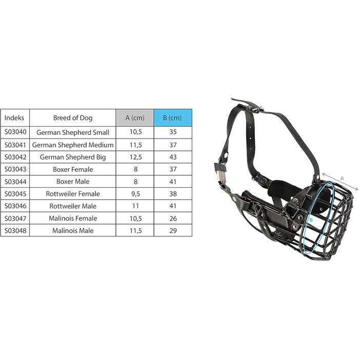 Dingo Gear Rubberized Metal Dog Muzzle for Malinois - Professional, Comfortable, Universal for Long Walks (S03048 Malinois L)