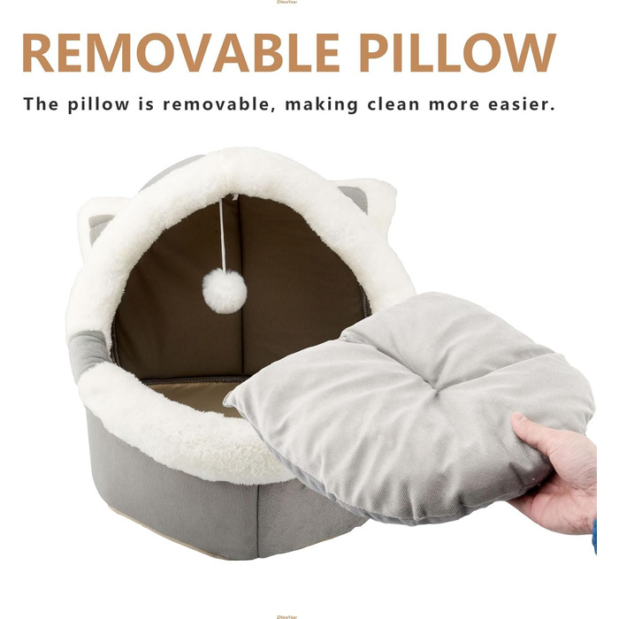 Кішка ліжко для дому з іграшками, лежанка для собак, будиночок для кошенят, знімний м'який подушка, супер м'яка