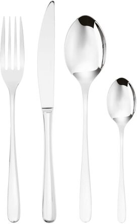Sambonet Taste 52553-G2 - Stainless Steel 18/10 Tableware Set, for 12 people, 48 pieces: 12 forks, 12 spoons, 12 knives, 12 teaspoons, dishwasher safe