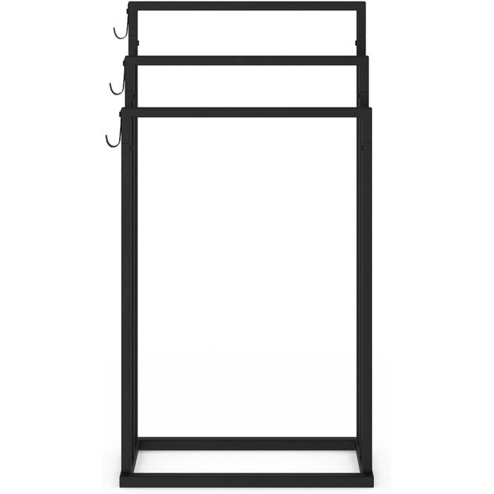 Тримач для рушників на стійці 3 яруси Dallas, метал, чорний, індустріальний дизайн