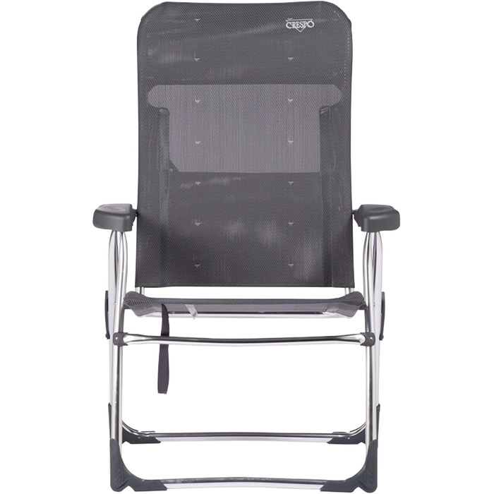 Скромна пляжна стільниця Crespo з алюмінію, розбірна, з високим сидінням з міцної тканини Multifibra (темно-сіра)