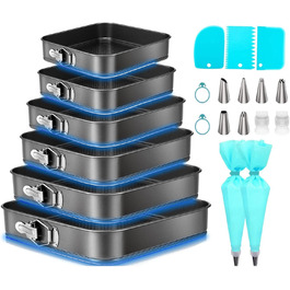 Набір для випічки Sadodo: форми для тортів та пирогів (кутові, круглі, серцеподібні), мішок кондитерський з насадками, антипригарне покриття