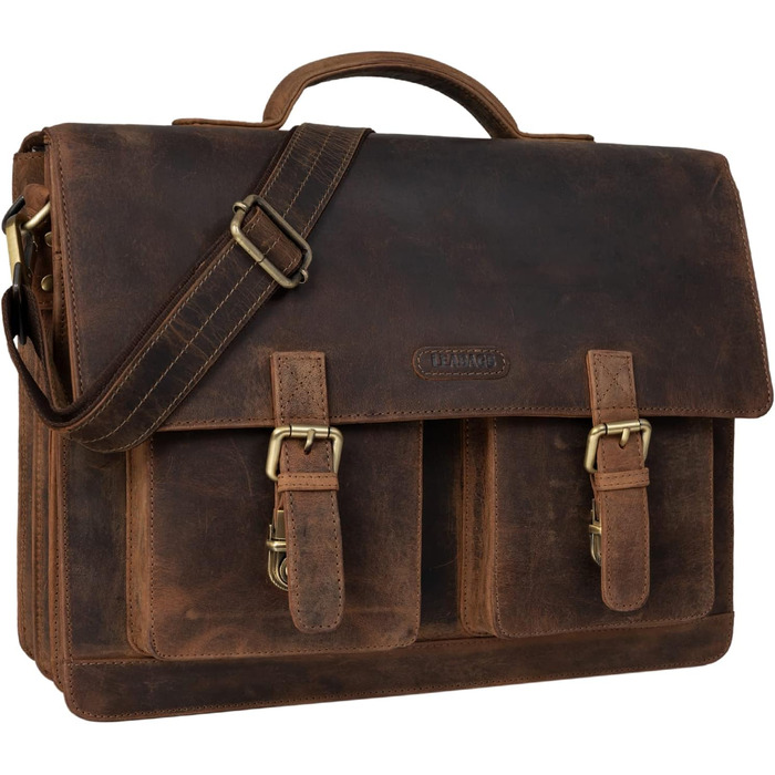 Сумка для ноутбука Leabags Leder Aktentasche чоловіча шкіряна до 15