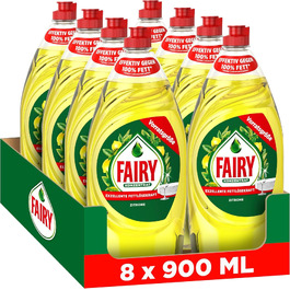 Засіб для миття посуду Fairy з лимоном, набір 8 шт по 900 мл