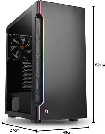 Корпус для ПК Thermaltake H200 TG RGB ATX з RGB підсвічуванням, скляна бічна панель, чорний | 120мм вентилятор в комплекті