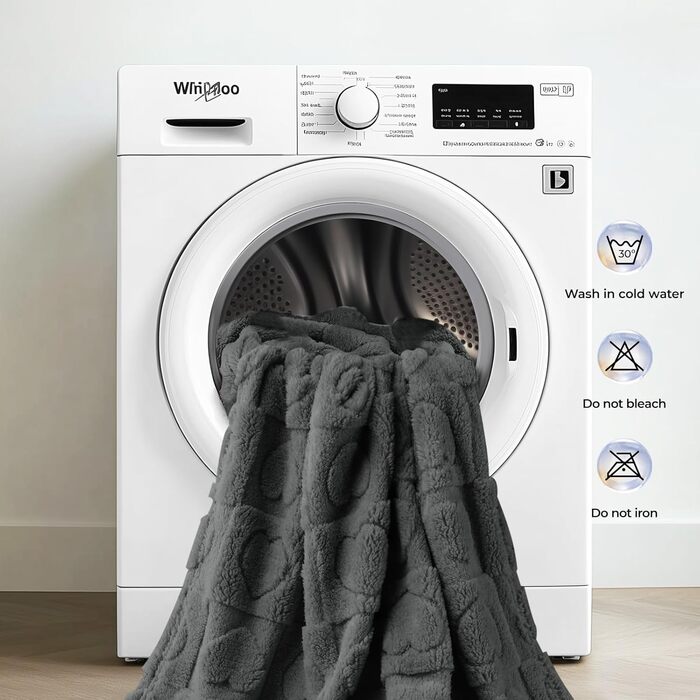 Водонепроникний коврик для собак Luciphia, середній та великий розмір, для ліжка/дивану, м'який, пухнастий, з 3D-серцем, з флісу Sherpa, комфортний, заспокійливий, сірий, 76 x 104 см