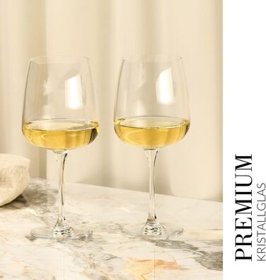 Набір келихів Krosno для білого, рожевого вина та Prosecco, 4 шт., об'єм 650/480 мл, сучасна колекція, ідеально для дому, ресторану та кухні, можна мити в посудомийній машині