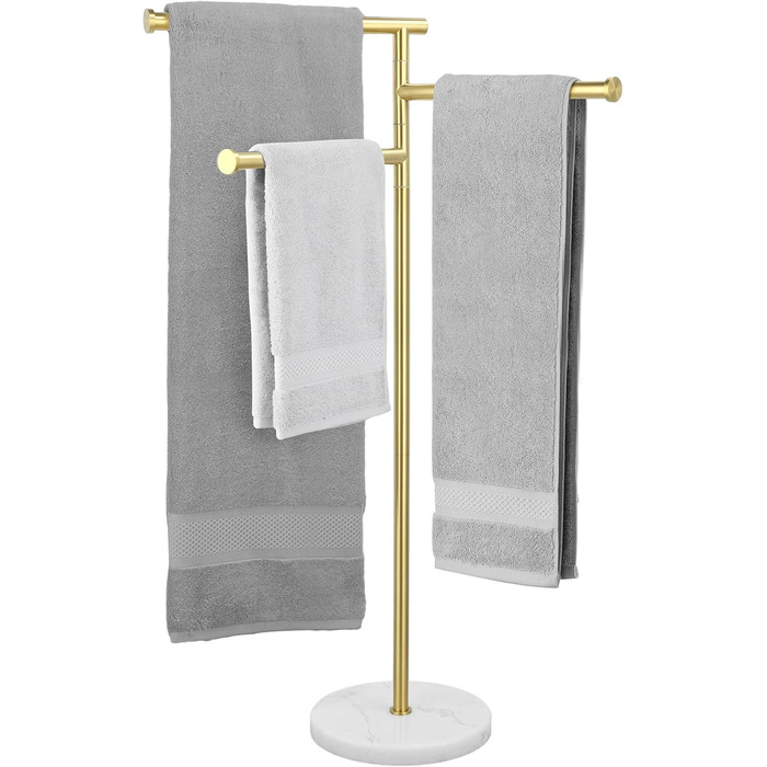Підставка для рушників KES Gold, настільна, з нержавіючої сталі 18/8, з мамарморовою основою, 3-х ярусна, BTH219-BZ