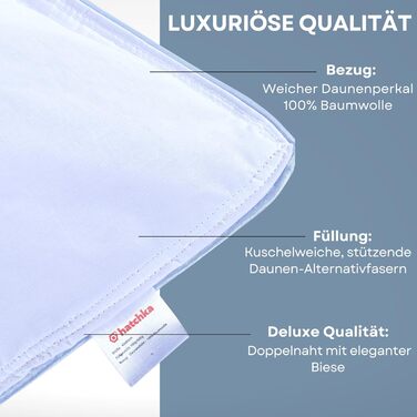 Hatchka Down Alternative Pillow 80x80 - High-Quality Down Pillow Alternative Filling, Durable & Breathable Down Microfiber Pillow 80x80 for a Restful Sleep, Pillow 80x80 OekoTex 80x80 cm