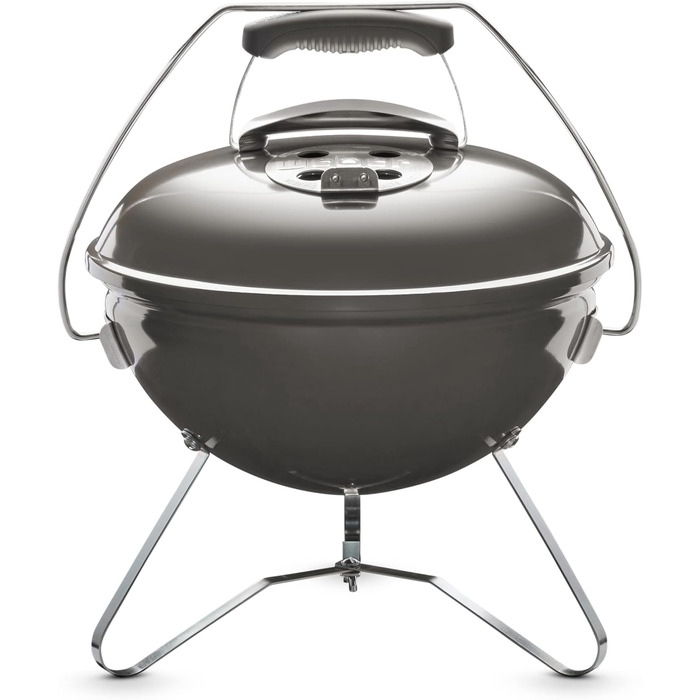 Вугільний гриль Weber Smokey Joe Premium, портативний, 37 см, з порцеляновим покриттям, кришка та котел, сірий, ручка для перенесення