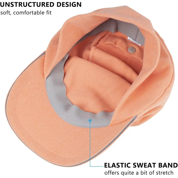 Жіноча зимова шапка GADIEMKENSD з відбиваючими елементами та отвором для хвостика, навушник-трансформер для активного відпочинку (Помаранчевий)