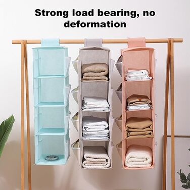 Настінна вішалка-органайзер для одягу з 4 відділеннями, складана, з кишенями, для дому, кемпінгу, у подорожі