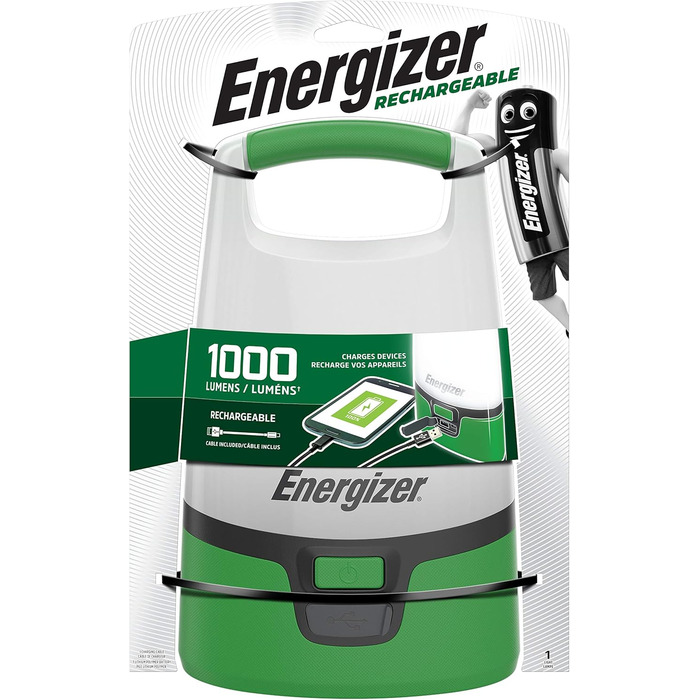 Energizer LED Camping Lantern, Vision Recharge Lantern for Camping, Hiking, Emergency, Green