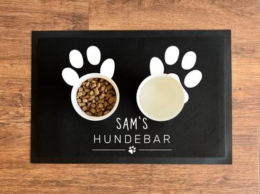 Підставка під миску для собак та інших домашніх тварин з персональним ім'ям | Антиковзаюча, з фетрової поверхні | Різні розміри | Футерстація