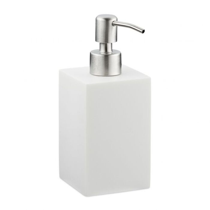Relaxdays Stainless Steel Soap Dispenser with Pump, Square