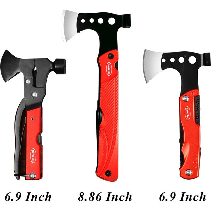 Camping Gear Multitool Axe Gifts: Multifunction Tool Axe Gifts for Men Dad Him, 14-in-1 Axe Hammer Knife Saw Bottle Opener Fire Starter Whistle for Camping Survival Hiking