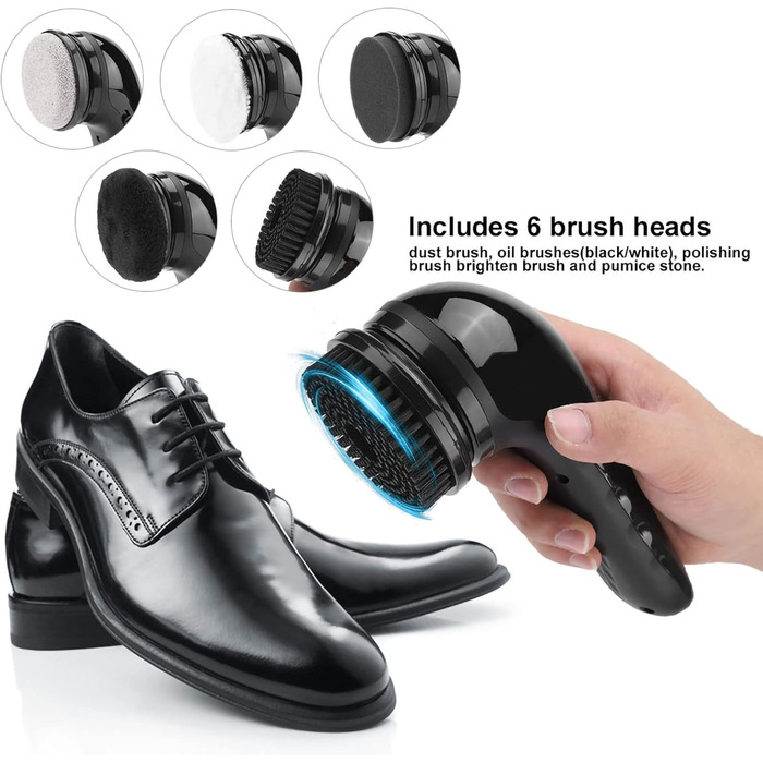 Natudeco Electric Shoe Polisher, Glove Brush, Portable Shoe Polisher, Multifunctional Leather Shoe Polisher, Leather Care Tool for Shoes, Bags