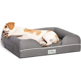 Крісло-лежанка для собак та котів PetFusion Ultimate Memory Foam, сірий колір, 64 x 51 x 14 см