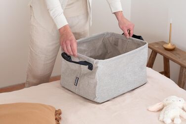 Складаний кошик для білизни Brabantia 35 л, водостійкий, органайзер для зберігання, для сухої та мокрої білизни, іграшок, паперу, сірий