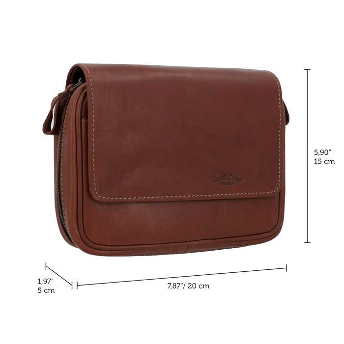 Gusti Pipe Pouch Leather - Rupert for 4 pipes, extra tobacco compartment, interior made of natural rubber, brown leather