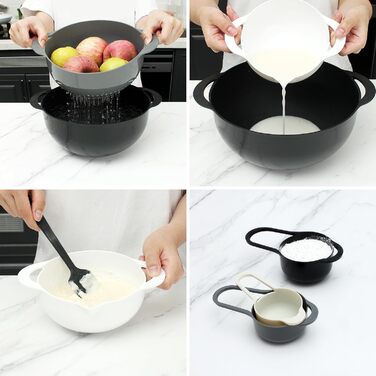 Набір кухонних мисок COOK WITH COLOR Nistschalen (8 шт.) з мірними чашами, ситами та мисками для перемішування. Колір: м'ятний (8 шт.)