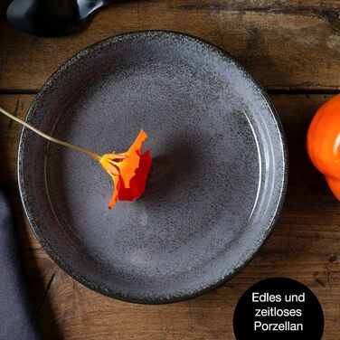 Набір супових тарілок Moritz & Moritz VIDA (6 шт) Anthracite - порцеляна, для посудомийної машини та мікрохвильової печі