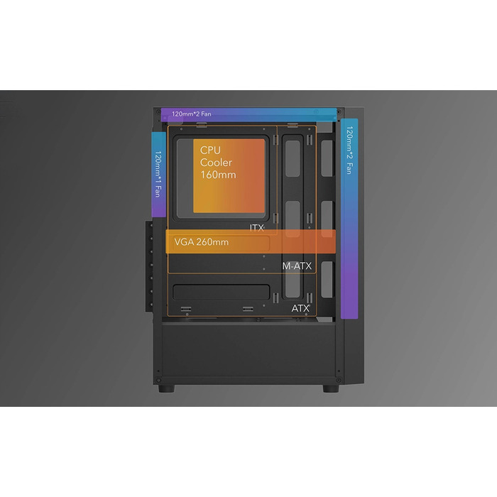 Корпус для комп'ютера Darkflash A290 Midi Tower ATX, чорний, з вікном