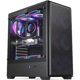 Великий комп'ютерний корпус ATX з USB 3.0, загартованим склом, сіткою (Mesh) та 3-ма RGB-вентиляторами