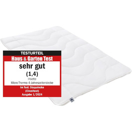 Irisette Micro Thermo Summer Blanket, lightweight summer duvet with a soft microfiber cover, 220 x 240 cm, Öko Tex certified, produced according to German quality standards. Lightweight summer blanket 240 x 220 cm
