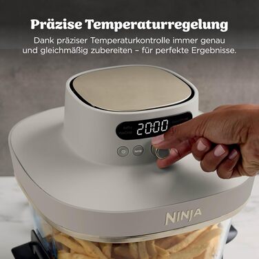 Скляна аерофритюрниця Ninja CRISPi PRO XL з 5 функціями, колір Stone Gold