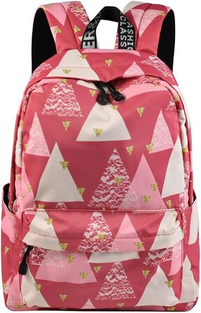 Шкільний рюкзак для дівчаток та хлопців: модний, водонепроникний, з відділенням для ноутбука (червоне трикутника)