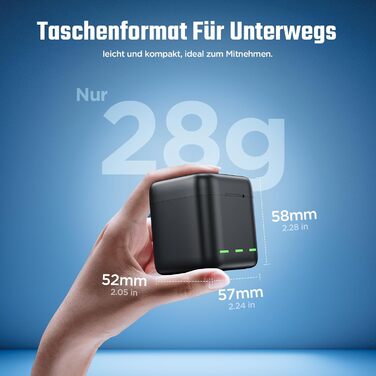 Зарядний пристрій для GoPro Hero 13 Black — 3-канальний зарядний пристрій з швидкою зарядкою, USB-C кабель. Сумісний з GoPro Hero 13 Black, оригінальний акумулятор (без акумулятора). Для Hero 13