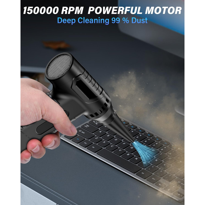 Електричний пилодув AK-01 з акумулятором 4000mAh: для чищення ноутбука, клавіатури, авто та офісної техніки