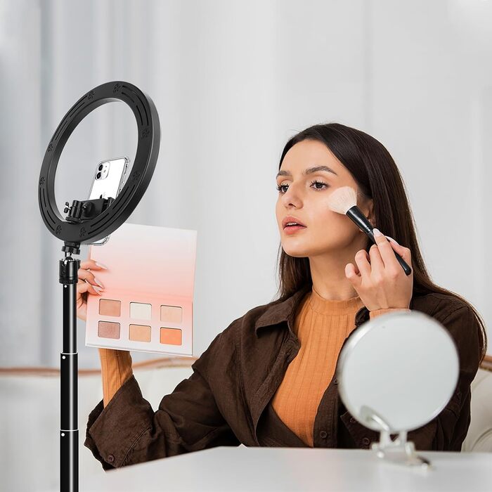 Ring Light AIXPI 10 з регулюванням яскравості, штативом та тримачем для телефону – для YouTube, фото та відео