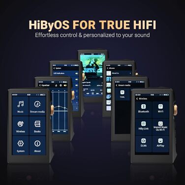 Hidizs AP80 PRO MAX: Hi-Res MP3 плеєр з Bluetooth, Wi-Fi, DLNA, AirPlay, DAC ES9219C, MQA 16X, DSD256, PCM 384kHz, підтримка SD до 2TB, Чорний