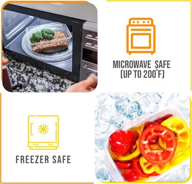 Набір контейнерів KICHLY 24 шт. з кришками: для зберігання продуктів, meal prep, заморожування. Без BPA, червоний.