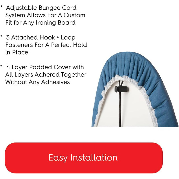Padded Premium Ironing Board Cover with Titan Silicone Coated Technology, with Thick Multi Padding in Various Sizes 15 x 48 inches Blue