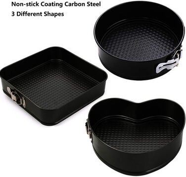 Набір форм для випічки 3 шт. з антипригарним покриттям та швидкою застібкою
