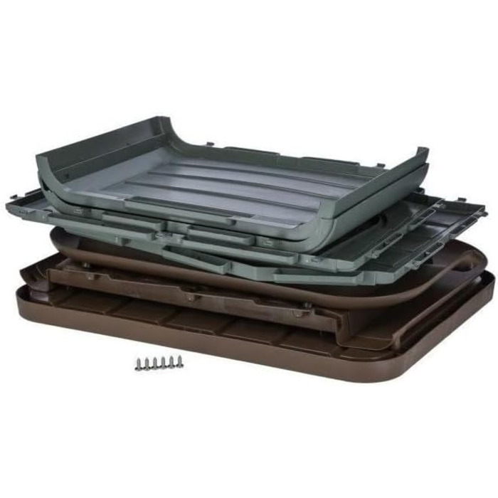 Kerbl Cat House Paola Eco (Cat Shelter UV and Weather Resistant, Cat Cave Indoor and Outdoor, Pet House, 60 x 51 x 41 cm, gray-green/brown) 81341 (75x59x55 cm)