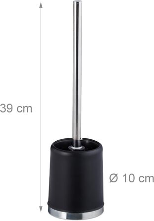 Набір з 3 універсальних щіток для унітазу Relaxdays з тримачем, знімний насаджувач, Ø 7 см, чорний