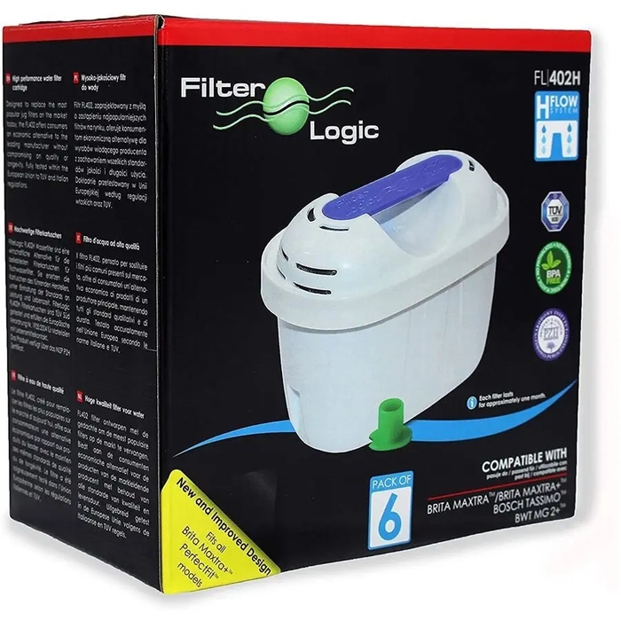 Набір фільтрів для води FilterLogic FL-402 для глечиків Brita, Dafi, Aquaphor, 12 шт.