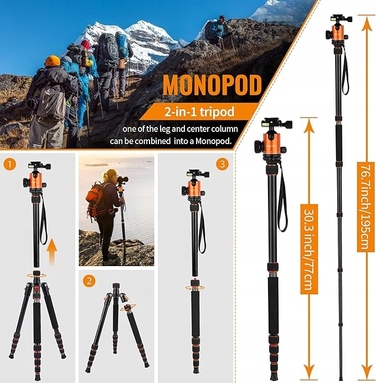 Фотоштатив VICTIV AT40 (203 см) алюмінієвий для Canon, Nikon, Sony, SLR