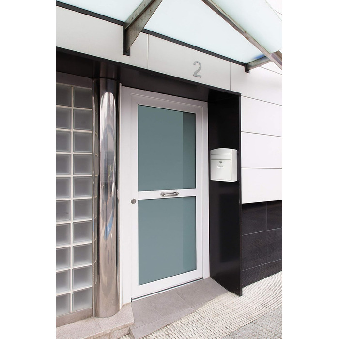 Поштовий ящик ARREGUI Compact E5731 сталевий, білий (S, DIN A5), настінний, водонепроникний, з табличкою для імені, 2 ключі, легкий монтаж