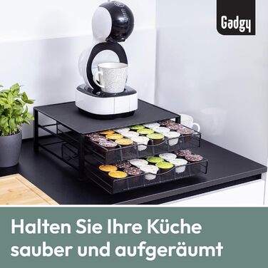 Тримач для капсул Dolce Gusto Gadgy з 2 ящиками – на 72 капсули – міцний металевий тримач з антиковзкими ніжками